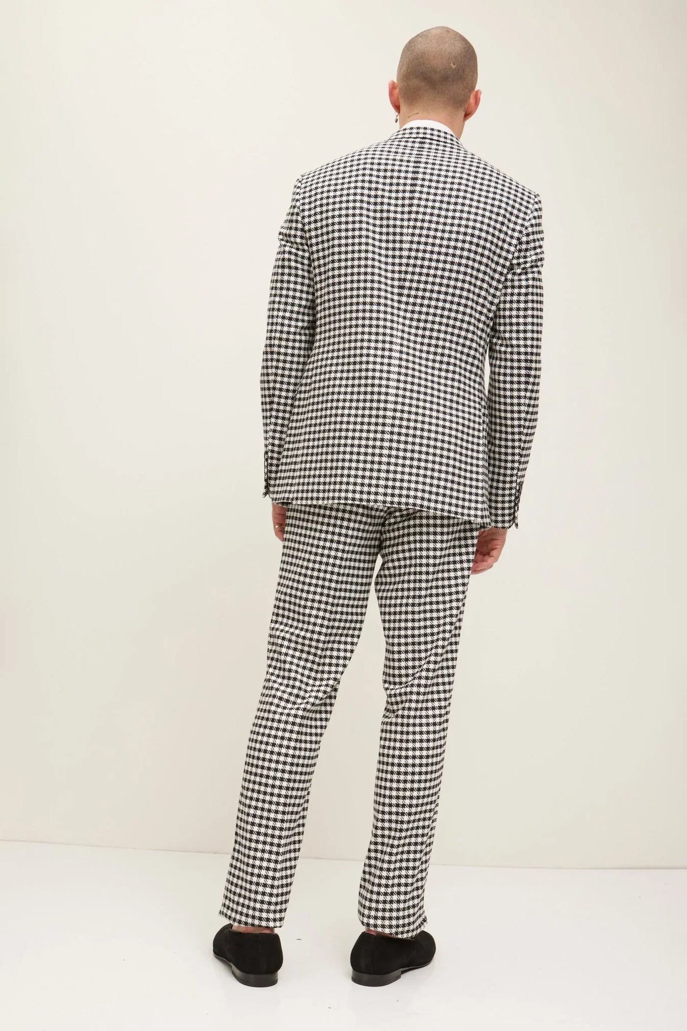 Double-Breasted Houndstooth Suit With Matching Pants - Ron Tomson