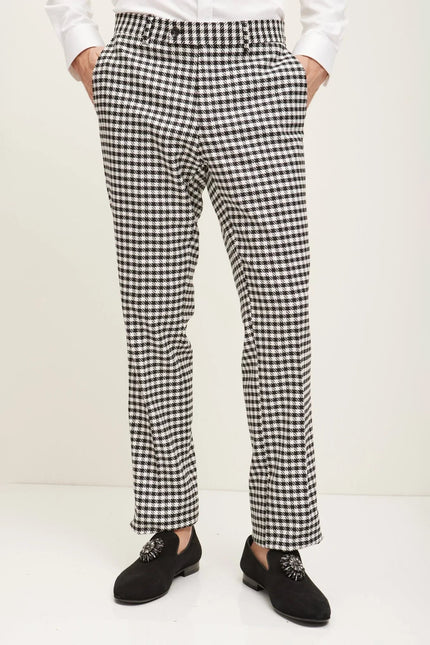 Men's Double-Breasted Houndstooth Suit - Breasted Houndstooth Suit With Matching Pants | Ron Tomson