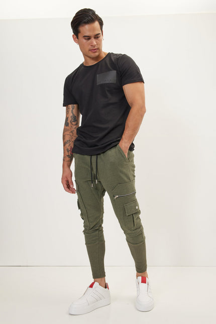 Men's Cotton Slim Joggers - Khaki | Ron Tomson