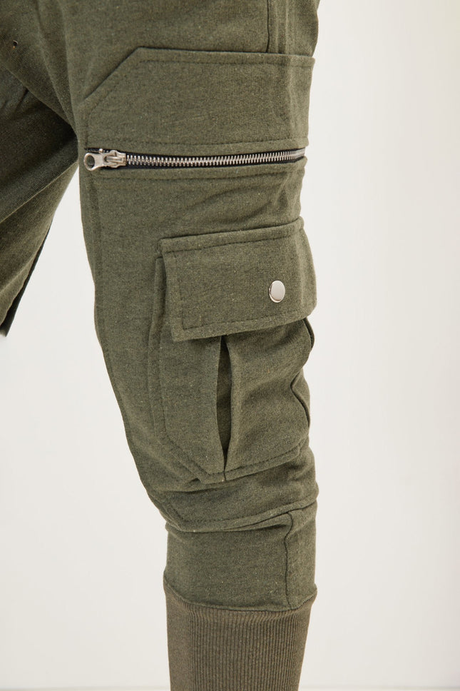 Men's Cotton Slim Joggers - Khaki | Ron Tomson
