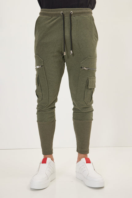 Men's Cotton Slim Joggers - Khaki | Ron Tomson
