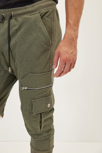 Men's Cotton Slim Joggers - Khaki | Ron Tomson
