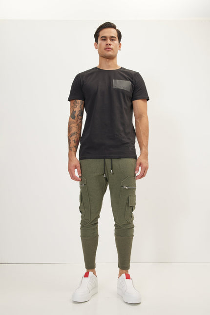Men's Cotton Slim Joggers - Khaki | Ron Tomson