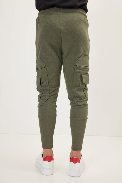Men's Cotton Slim Joggers - Khaki | Ron Tomson