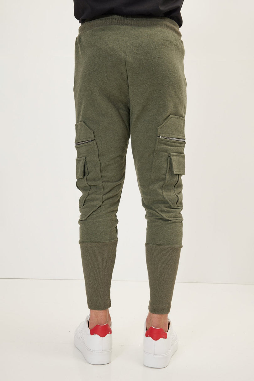 Men's Cotton Slim Joggers - Khaki | Ron Tomson