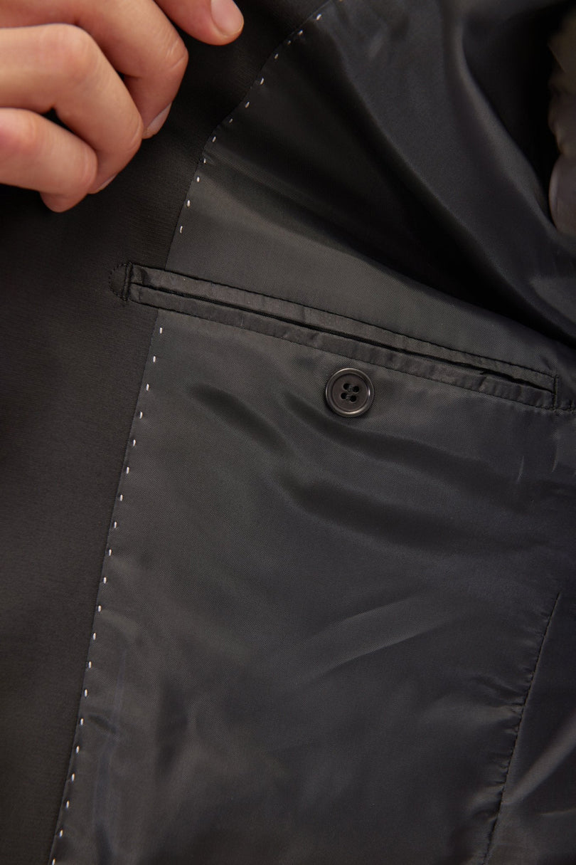 Men's Shawl Lapel Velvet Tuxedo Jacket - Black | Ron Tomson