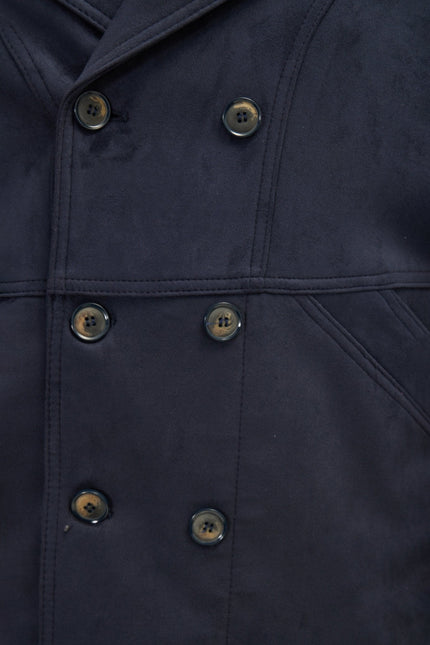 Men's Faux Suede Peacoat - Navy | Ron Tomson