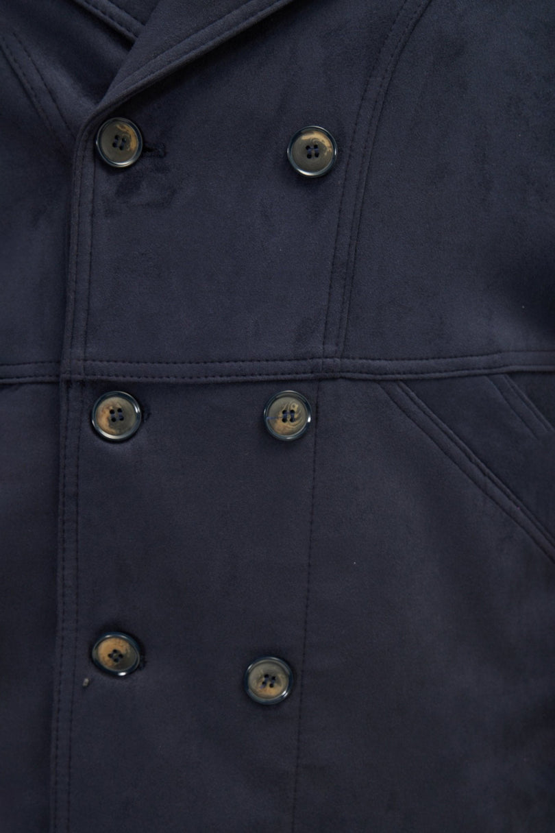 Men's Faux Suede Peacoat - Navy | Ron Tomson