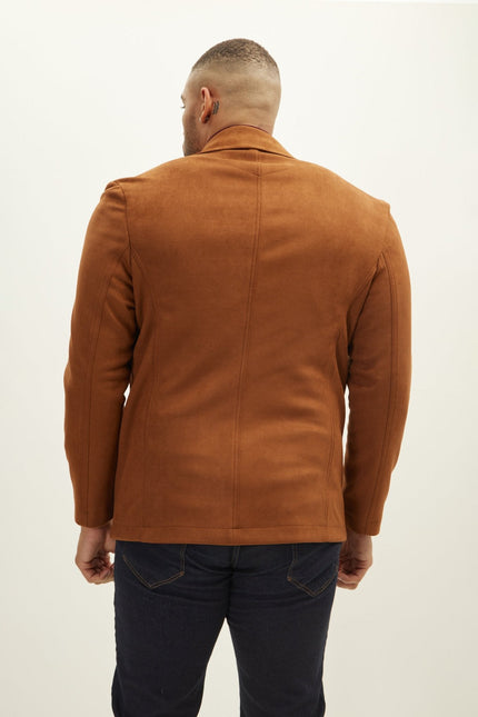 Men's Faux Suede Peacoat - Camel | Ron Tomson