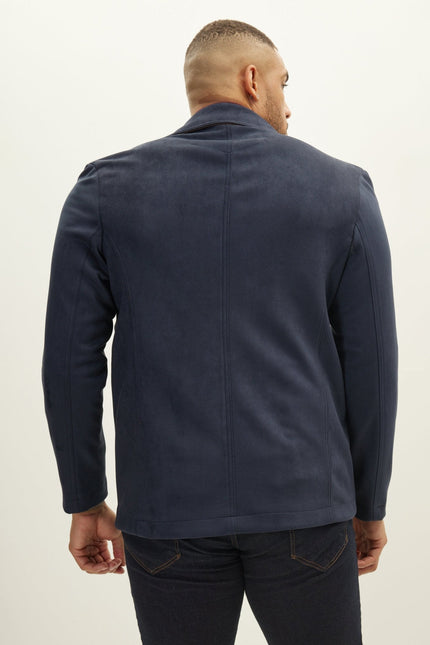 Men's Faux Suede Peacoat - Navy | Ron Tomson