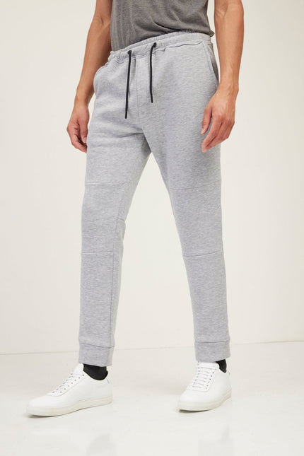 Men's Fitted Drawstring Jogger Pants - Grey | Ron Tomson