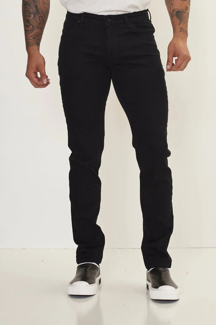 Men's Tailored Tapered Denim Jeans - Black | Ron Tomson