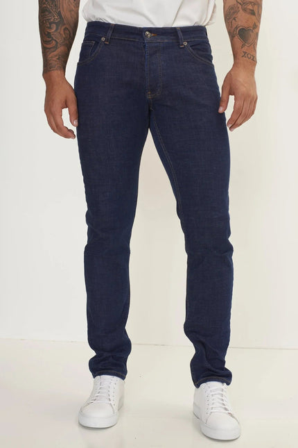 Men's Slim Tapered Denim Jeans - Blue | Ron Tomson