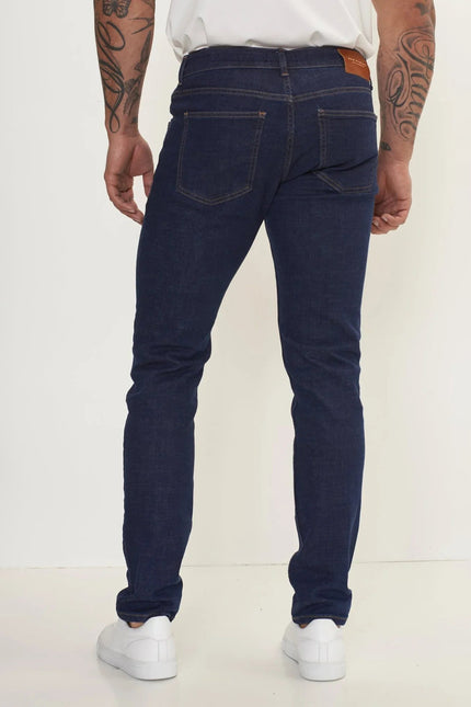 Men's Slim Tapered Denim Jeans - Blue | Ron Tomson