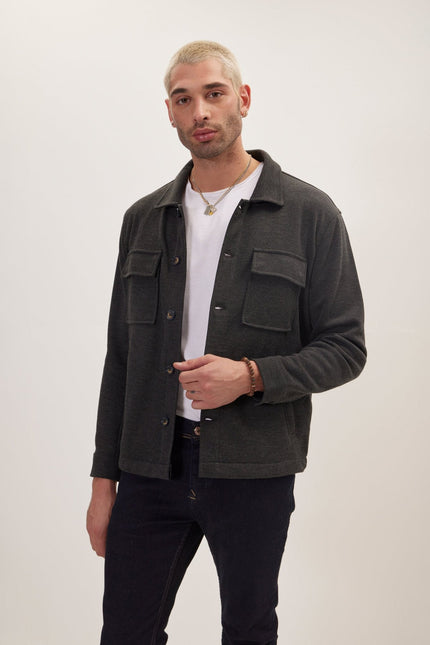 Men's Tailored Patch Pocket Chore Coat - Anthracite | Ron Tomson