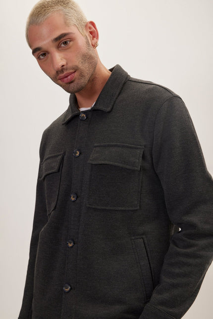 Men's Tailored Patch Pocket Chore Coat - Anthracite | Ron Tomson