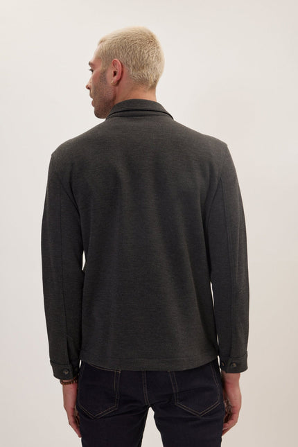 Men's Tailored Patch Pocket Chore Coat - Anthracite | Ron Tomson