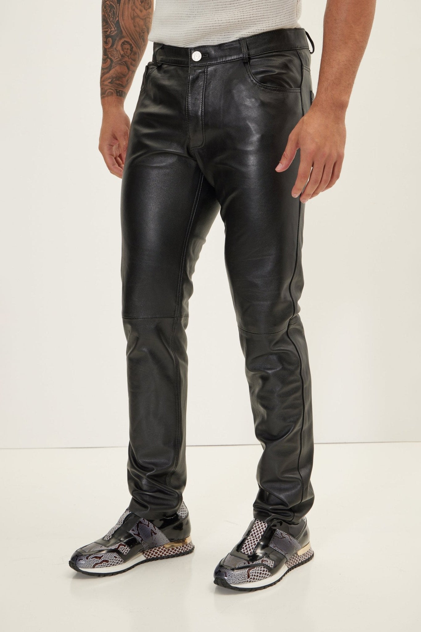Lambskin Leather Pants - Black | Ron Tomson Black / Waist 34 Lambskin Leather Pants - Black | Ron Tomson Black / Waist 34