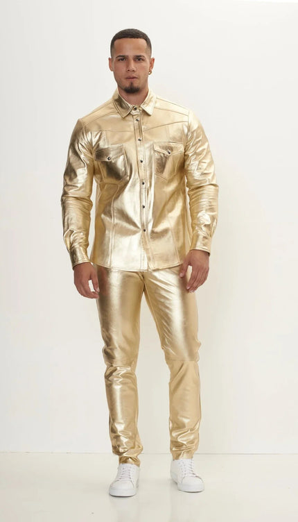 Lambskin Leather Pants - GOLD | Ron Tomson GOLD / Waist 30
