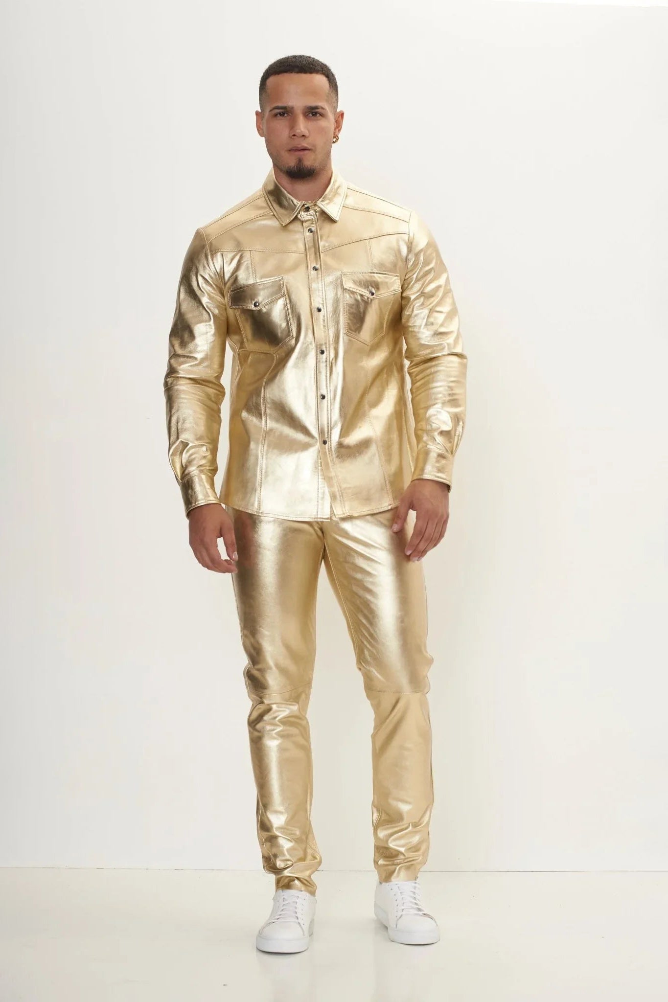 Lambskin Leather Pants - GOLD | Ron Tomson GOLD / Waist 30 Lambskin Leather Pants - GOLD | Ron Tomson GOLD / Waist 30