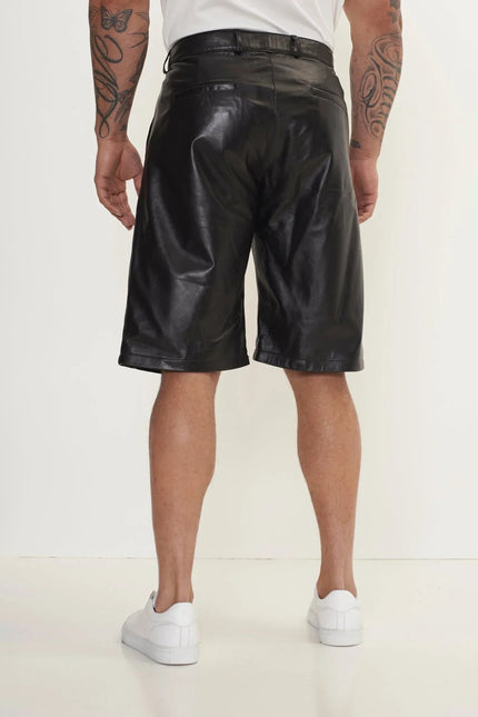 Nappa Lambskin Leather Shorts - Black