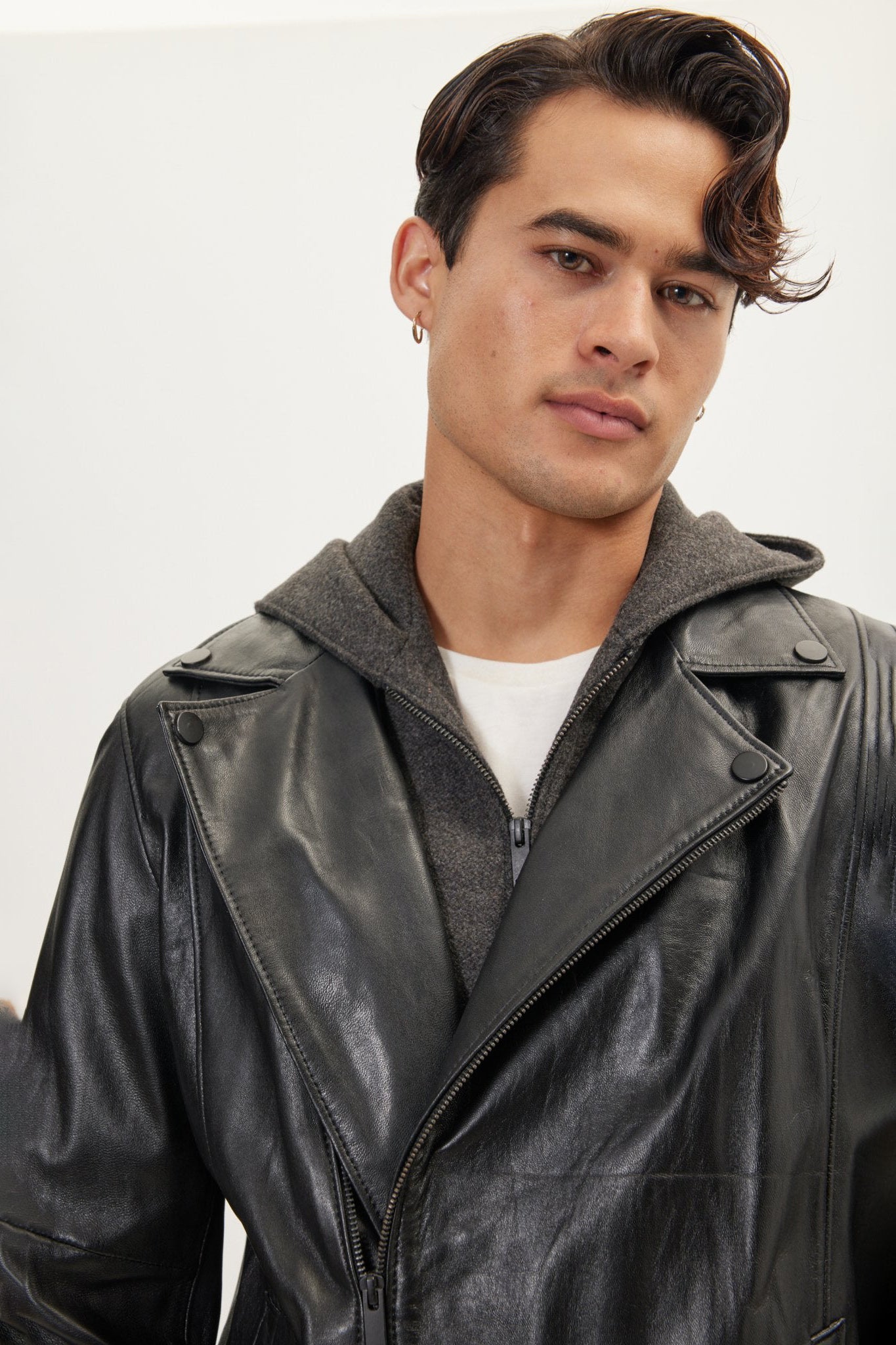 ジャケット・アウター Ameri2WAYCOMPACT LEATHER JACKET Men's Asymmetric-Zip Leather Motorcycle Jacket - Black | Ron Tomson