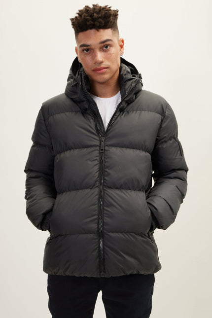 Men's Puffer Jacket - Black | Ron Tomson
