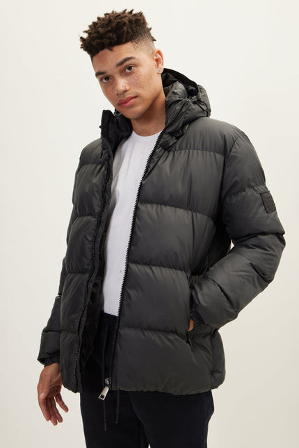Men's Puffer Jacket - Black | Ron Tomson