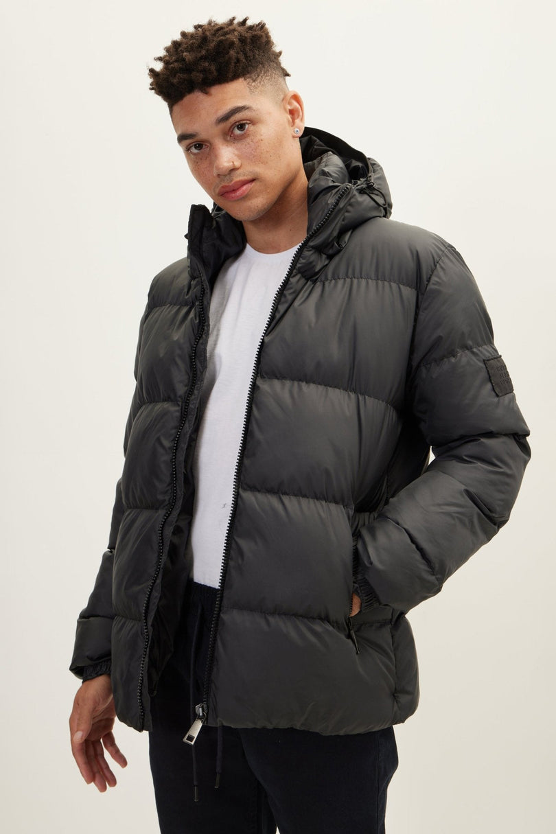 Men's Puffer Jacket - Black | Ron Tomson