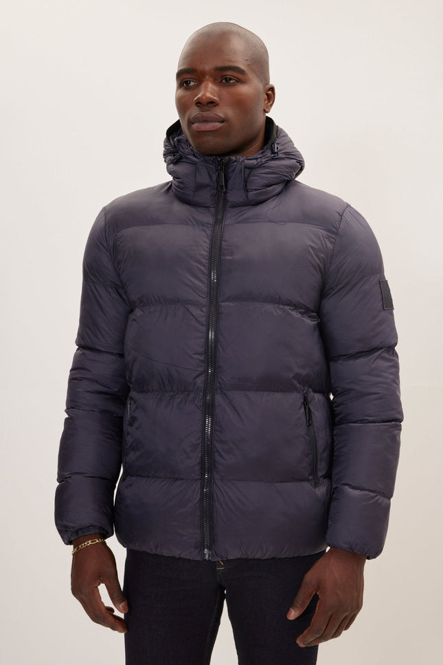 Men's Heavy Padded Coat - Navy | Ron Tomson