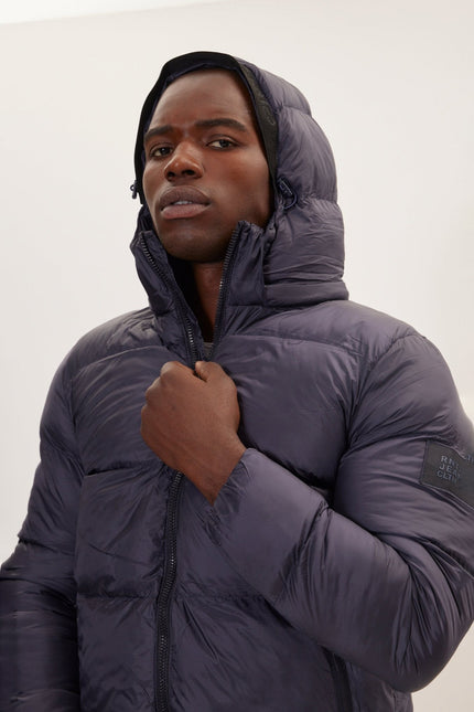 Men's Heavy Padded Coat - Navy | Ron Tomson