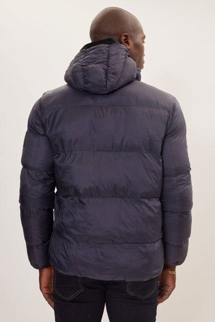 Men's Heavy Padded Coat - Navy | Ron Tomson