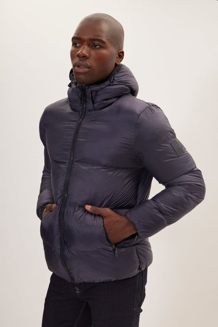 Men's Heavy Padded Coat - Navy | Ron Tomson