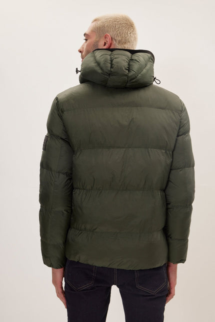 Men's Padded Puffer Jacket - Olive | Ron Tomson