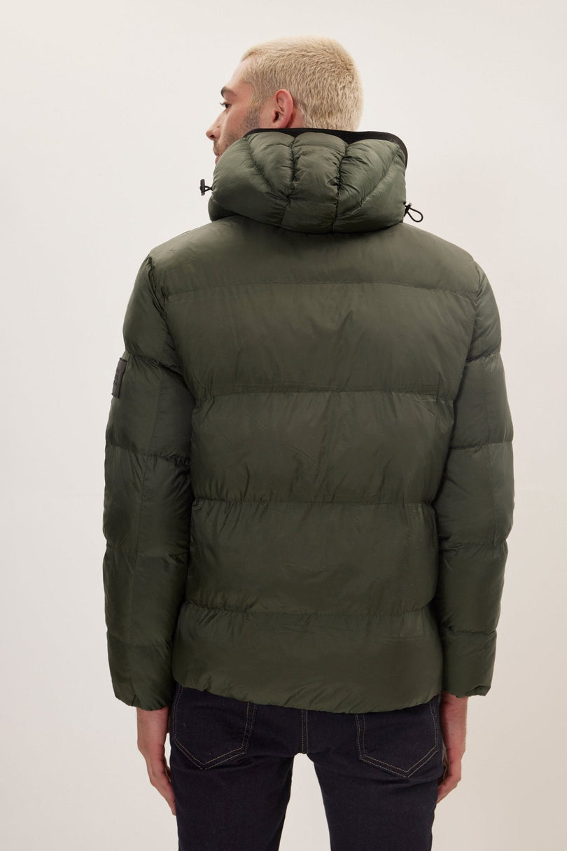 Men's Padded Puffer Jacket - Olive | Ron Tomson