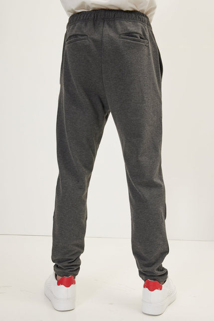 Men's Hidden Drawstring Jogger Pants - Anthracite | Ron Tomson