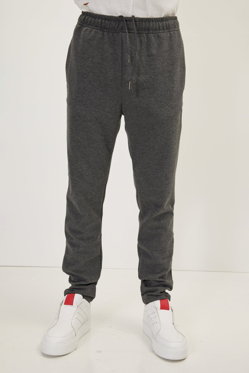 Men's Hidden Drawstring Jogger Pants - Anthracite | Ron Tomson
