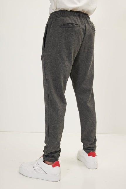 Men's Hidden Drawstring Jogger Pants - Anthracite | Ron Tomson