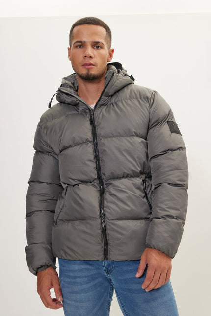 Men's Padded Puffer Jacket - Anthracite | Ron Tomson