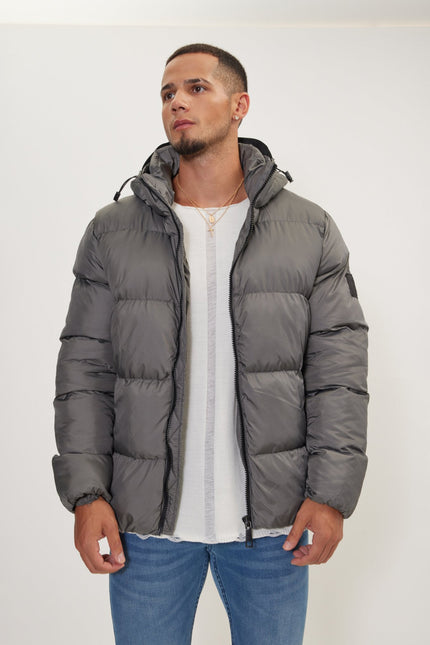 Men's Padded Puffer Jacket - Anthracite | Ron Tomson
