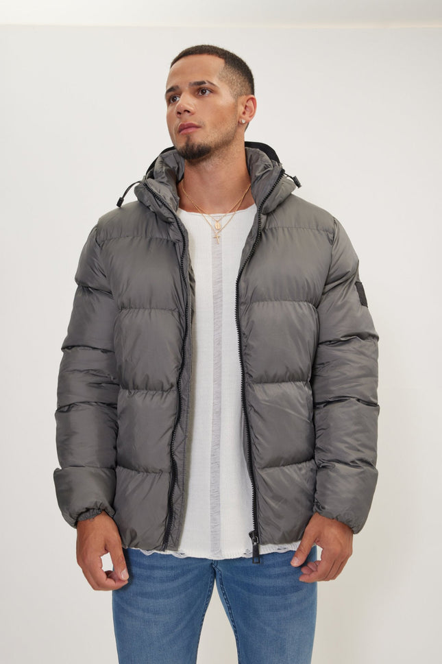 Men's Padded Puffer Jacket - Anthracite | Ron Tomson