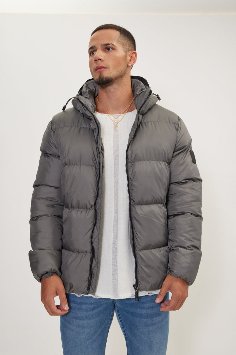 Men's Padded Puffer Jacket - Anthracite | Ron Tomson