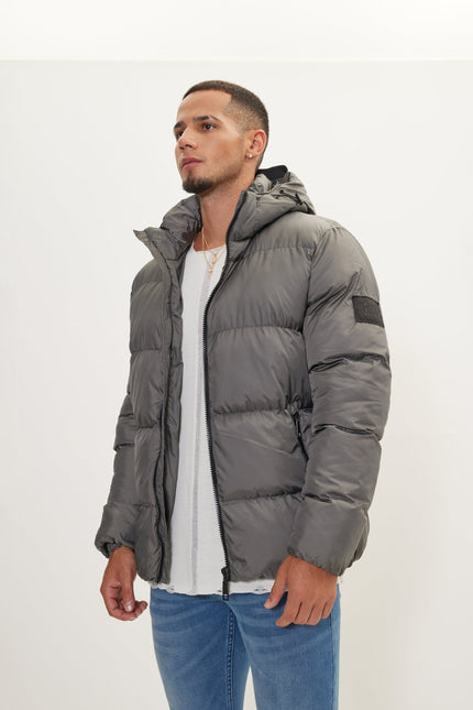 Men's Padded Puffer Jacket - Anthracite | Ron Tomson