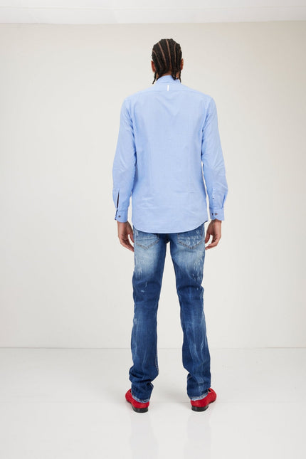 Men's Spread Collar Dress Shirt - Light Blue | Ron Tomson