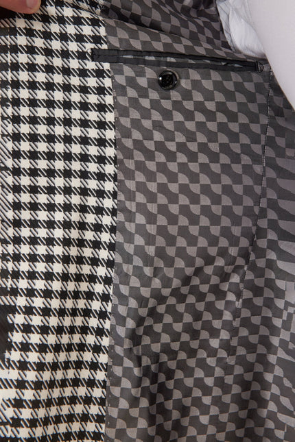 Men's Houndstooth Weaving Peak Lapel Jacket | Ron Tomson