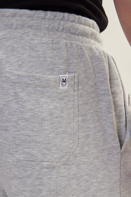 Men's Cotton Knit Shorts - Grey Melange | Ron Tomson