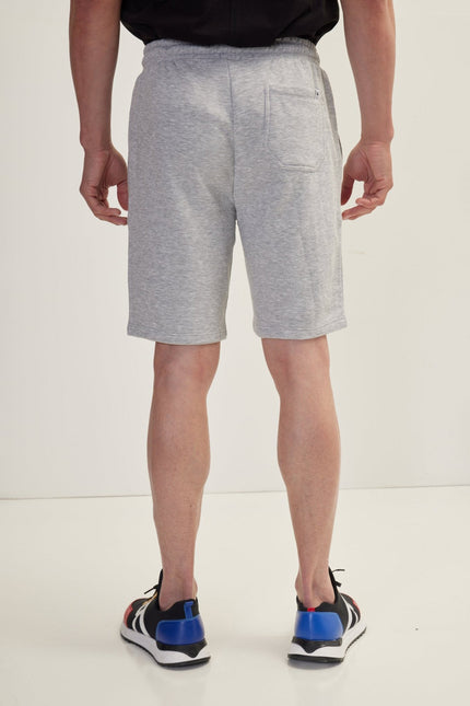 Men's Cotton Knit Shorts - Grey Melange | Ron Tomson
