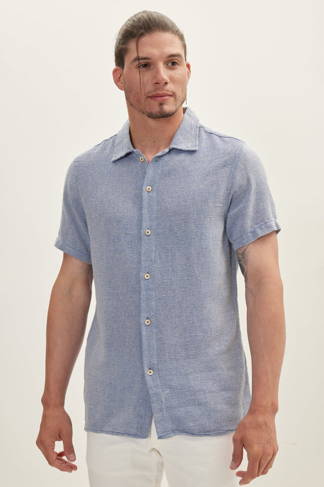 Men's Cotton Polo Shirt - Blue | Ron Tomson