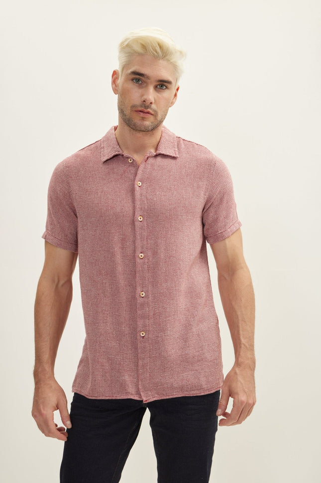 Men's Cotton Polo Shirt - Burgundy | Ron Tomson