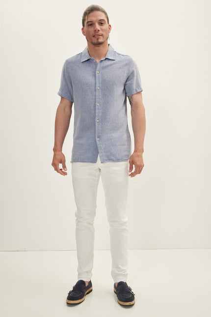 Men's Cotton Polo Shirt - Blue | Ron Tomson